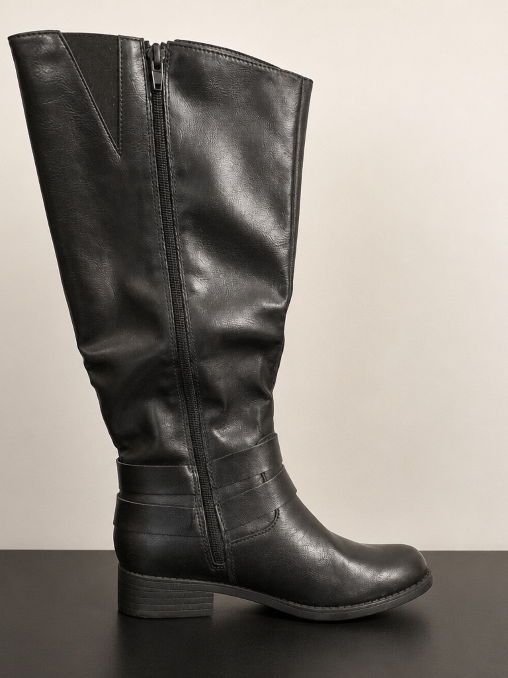Style & Co. Maliaa Black Over-the-Knee Zip Riding Boots